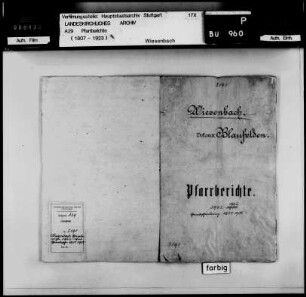 Pfarrei Wiesenbach: Pfarrberichte und Pfarrbeschreibungen
