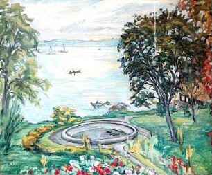 unbenannt [Parkanlage mit Brunnenbecken am Bodensee]