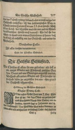 Die Sechßte Schlußred.