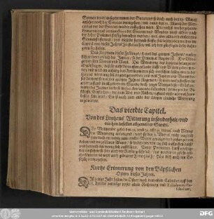Das vierdte Capitel. Von des Lentzens Witterung insonderheit und etlichen zufellen allgemeiner Stende.