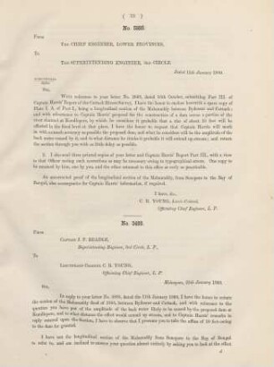 No. 5885. From the chief engineer, lower provinces, to the superintending engineer, 3rd chircle