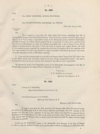 No. 5885. From the chief engineer, lower provinces, to the superintending engineer, 3rd chircle