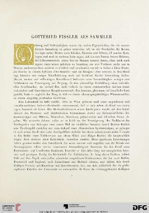 Gottfried Eissler als Sammler