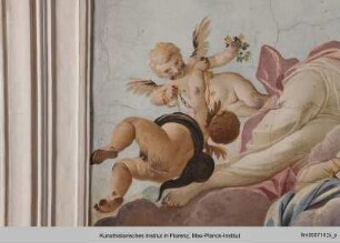 Tugenden und Laster : Amabilità, Richezza, Nobiltà und Giustizia begleitet von Virtù, Fama und Putti