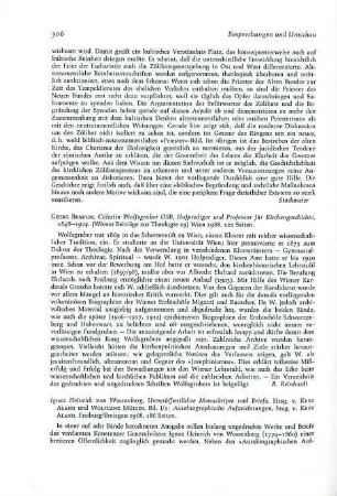 306 [Rezension] Braulik, Georg, Cölestin Wolfsgruber OSB