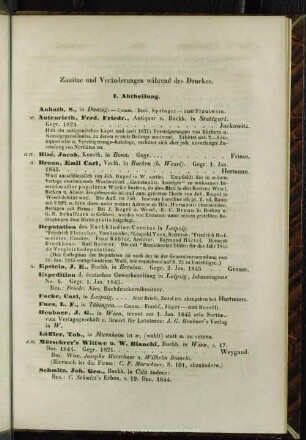 Zusätze und Veränderungen während des Druckes