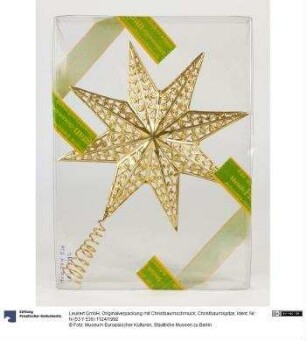 Originalverpackung mit Christbaumschmuck; Christbaumspitze