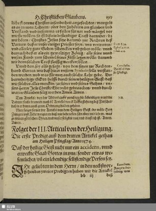 Folget der III. Articul von der Heiligung