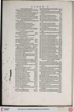 Inhaltsverzeichnis Liber I