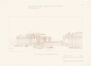 Königliche Oper, Berlin-Tiergarten: Perspektivische Ansicht vom Königsplatz (wie Inv.Nr. 1301,5)