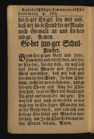 Ge-bet jun-ger Schul-kinder