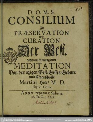 Consilium zur Präservation der Pest