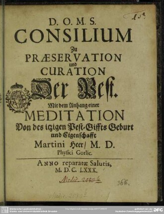 Consilium zur Präservation der Pest