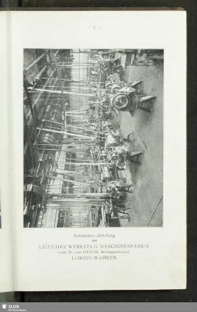 Automaten-Abteilung der Leipziger Werkzeug-Maschinenfabrik vorm. W. von Pittler Aktiengesellschaft, Leipzig-Wahren