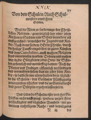 Von den Schulen/ Auch Schulmeistern unnd ihren Gesellen.