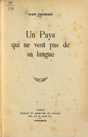 Un pays qui ne veut pas de sa langue