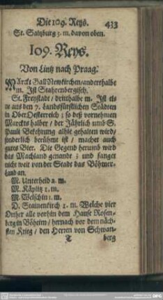 109. Reys. Von Lintz nach Praag