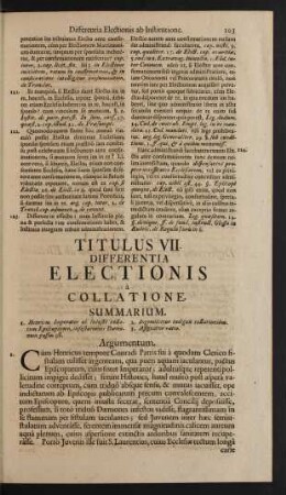 Titulus VII. Differentia Electionis à Collatione