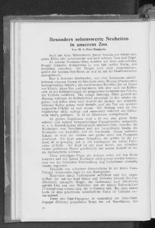 Besonders sehenswerte Neuheiten in unserem Zoo.