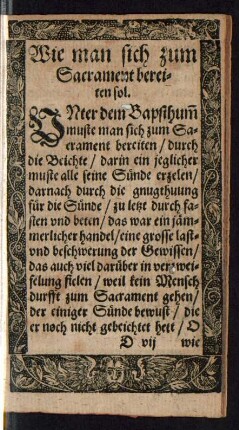 Wie man sich zum Sacrament bereiten sol.