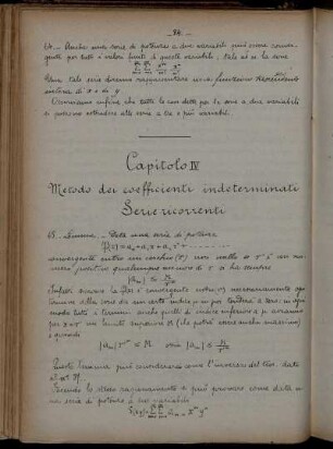 Capitolo IV. Metodo de coefficienti indeterimanti.
