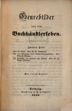 Genrebilder aus dem Buchhändlerleben, 2