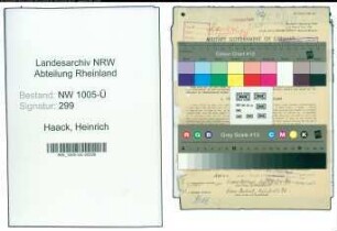 Entnazifizierung Heinrich Haack , geb. 17.11.1885 (Justizinspektor)