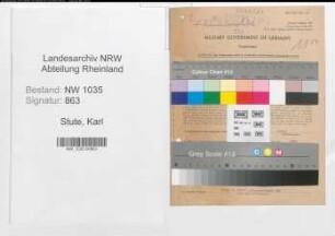 Entnazifizierung Karl Stute , geb. 06.08.1895 (Inspektor)