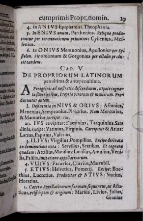 Cap. V. De Propriorum Latinorum penultima & antepenultiam