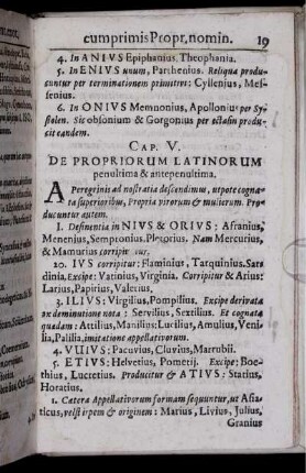 Cap. V. De Propriorum Latinorum penultima & antepenultiam