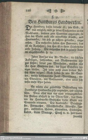 §. 32. Von Hamburgs Handwerken