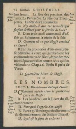Le Quatriéme Livre de Moyse Ou Les Nombres