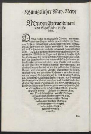 Von den Extraordinari oder Schrifftlichen verhörsachen.