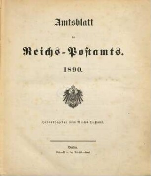 Amtsblatt des Reichs-Postamts. 1890