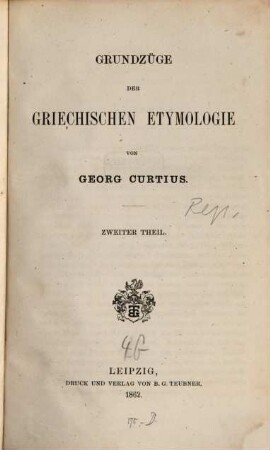 Grundzüge der griechischen Etymologie, 2