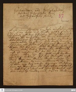 Brief von Christoph Spitz an August Hermann Francke.
