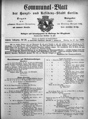 1869,26: No. 26, 27. Juni 1869