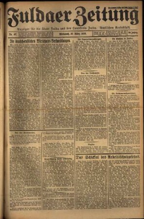 Ausgabe vom Mittwoch, den 20. März 1929.