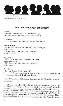 Von alten und jungen Johannitern