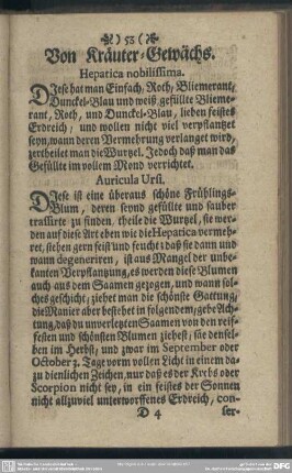 Von Kräuter-Gewächs : Hepatica nobilissima
