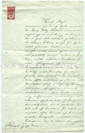 Handschriftliches Schreiben aus dem Umfeld des schwedischen Königs - Personenkonvolut