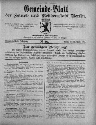 1911,16: No. 16, 16. April 1911