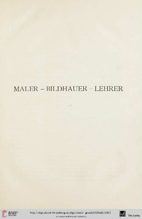 Maler - Bildhauer - Lehrer