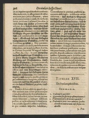 Titulus XVII. De Praesumptionibus.