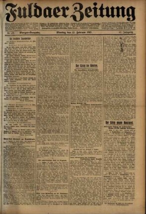 Erste Ausgabe vom Montag, den 15. Februar 1915.