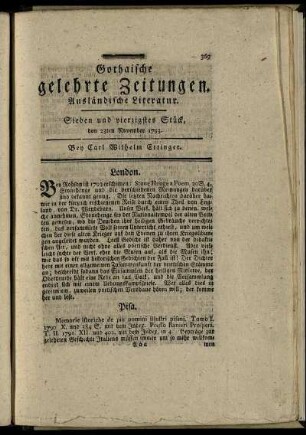 Sieben und vierzigstes Stück, den 23ten November 1793.