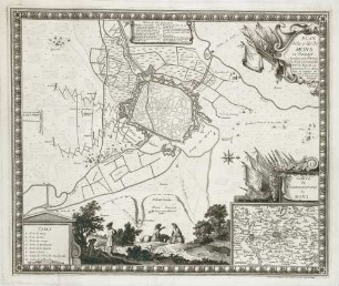 WHK 7 Reichs- und Französischer Krieg von 1688-1697 bis zum Frieden von Ryswick: Plan der Belagerung von Mons im Hennegau durch den französischen König Ludwig XIV., 21. März bis 8. April 1691
