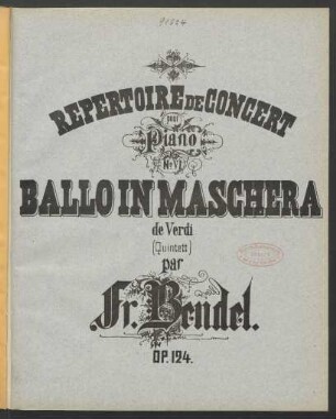 No. 6: Bal masqué de Verdi : op. 124 No. 6
