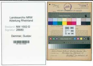 Entnazifizierung Gustav Demmer, geb. 20.01.1892 (Haendler)
