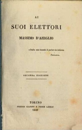 Ai suoi Elettori